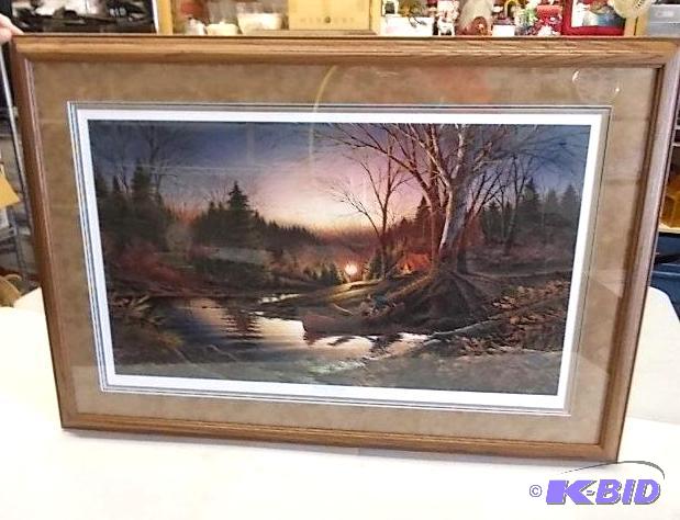 lot 2 image: 29x42 Framed Print--Morning Solitude--By Terr...