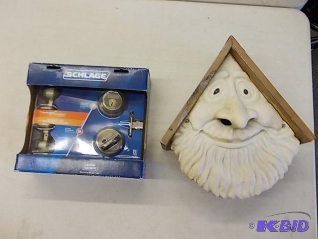 lot 27 image: Schlage Locking Door Knob Set, Hand Crafted B...