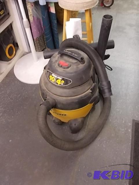 lot 51 image: 4 Hp 10-Gallon Shop Vac With Attachments...