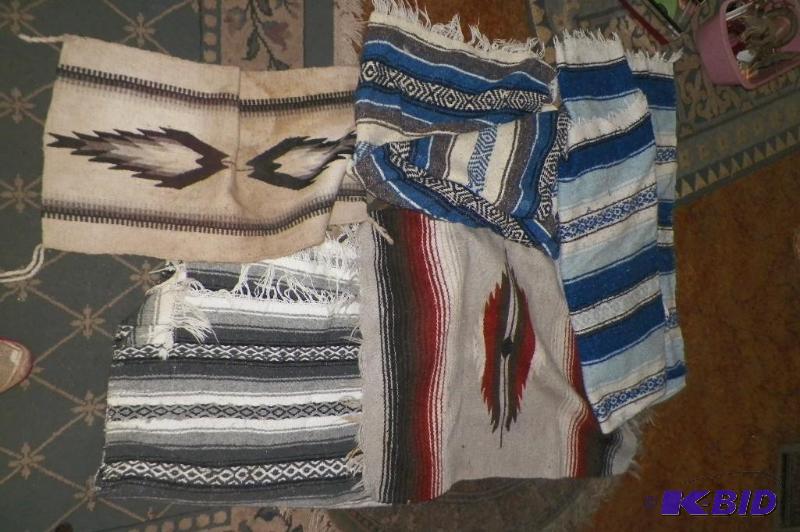 lot 115 image: 5 Indian Style Blankets  Horse Blankets