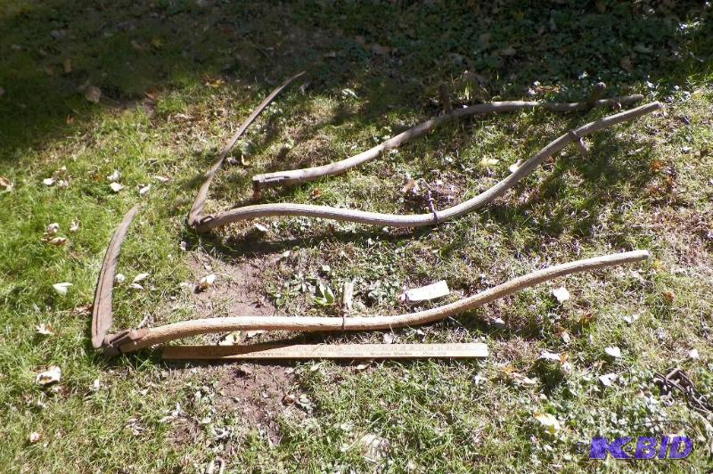 lot 307 image: 2 Antique Scythes and 1 extra handle