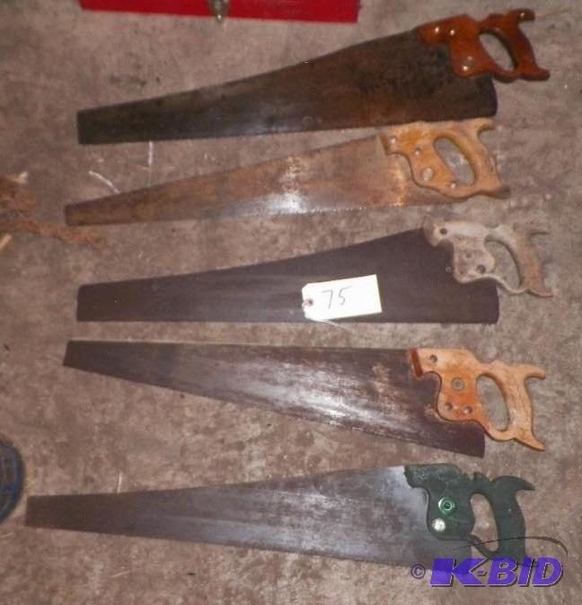 lot 75 image: 5 Hand Saws
