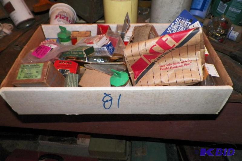 lot 81 image: Box of screws and fasteners