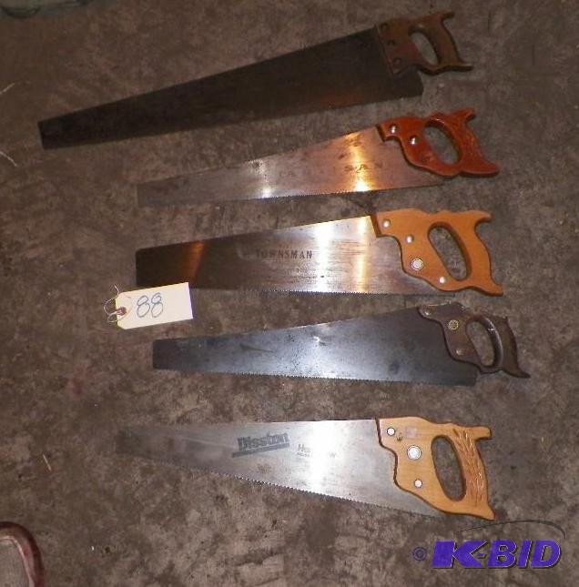 lot 88 image: 5 Hand Saws