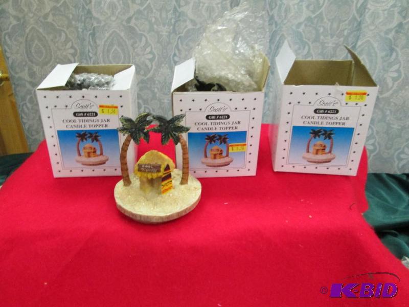 Qty 3 Cool Jar Candle Topper-Palm trees on a ...