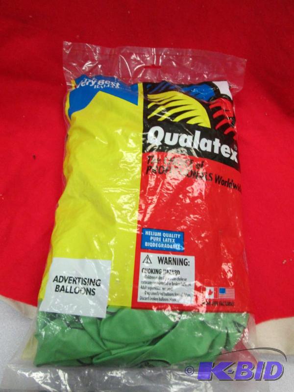 1 large bag of advertising balloons that says...