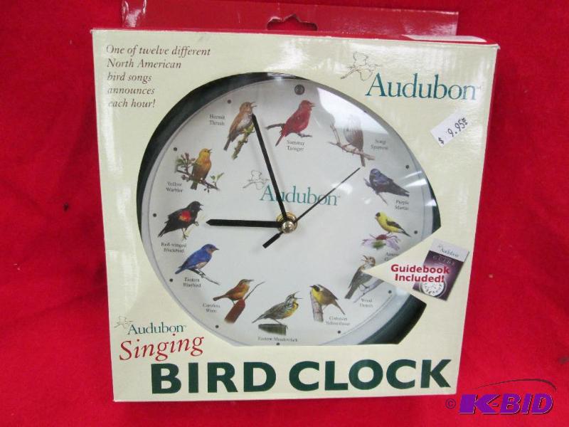Audubon singing bird clock...