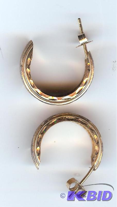 14 kt gold Tri color earrings satin and high ...