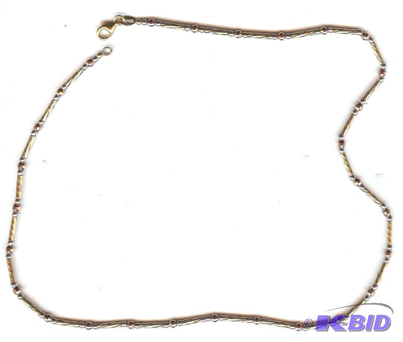 16&quot Diamond cut multicolored 14 kt gold ...