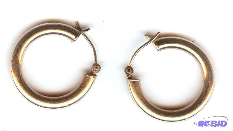Pair of Gold hoop earrings .8 dwt (pennyweigh...