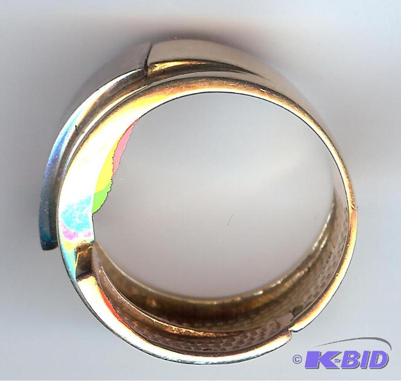 Tri-color Gold ring satin and high polish 14K...