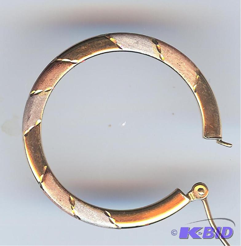 tri-color Gold earring satin and high polish ...