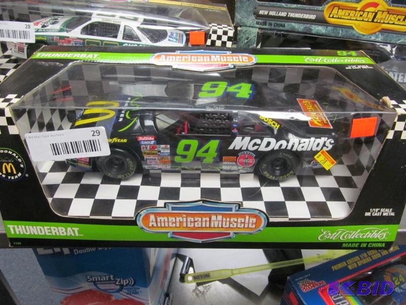 lot 29 image: 1995 Ertl American Muscle #94 Elliot McDonalds Thunderbat NASCAR 118 Die Cast Car