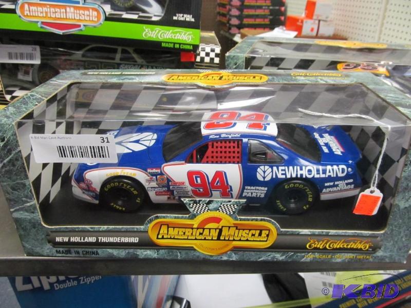 lot 31 image: 1996 Ertl American Muscle #94 Barfield New Holland NASCAR 118 Die Cast Car