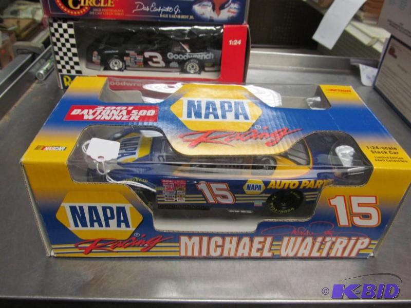 lot 62 image: 2001 #Michael Waltrip NAPA 01 Daytona 500 Winner NASCAR 124 Die Cast Car by Action