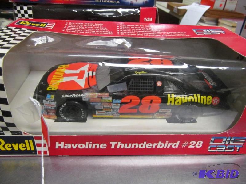 lot 63 image: RARE 1992 #28 Davey Allison Havoline NASCAR 124 Die Cast Car by Revell