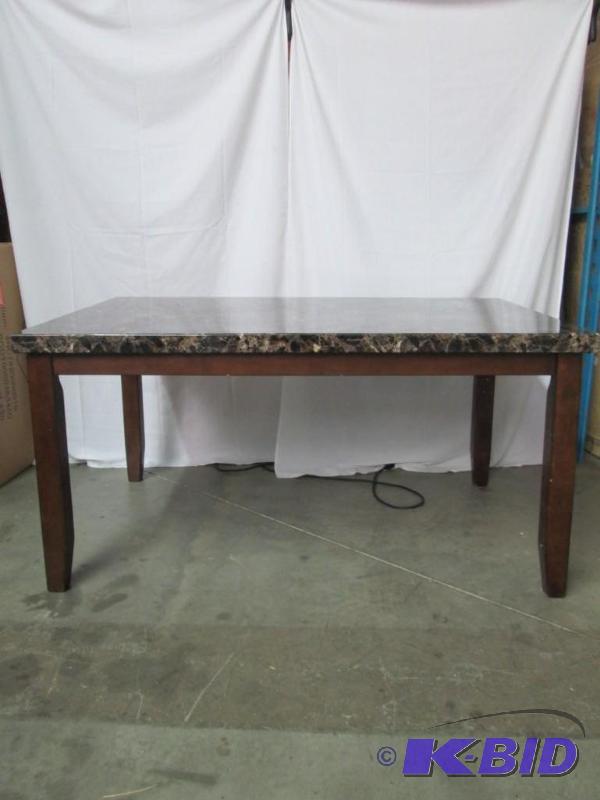 lot 5 image: Faux Marble Top Table by Ashley