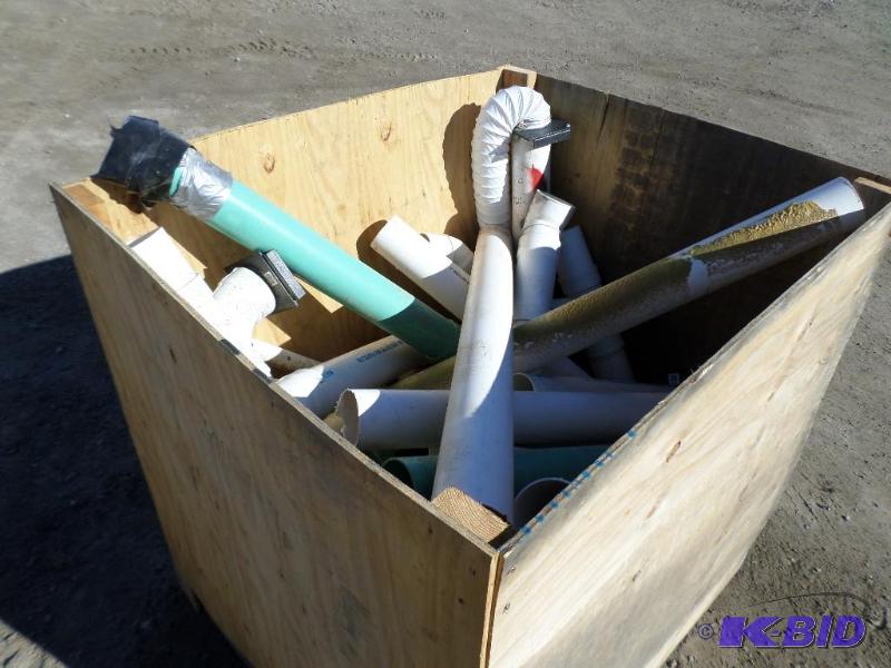 lot 8 image: Pallet Crate Full Of Various Lengths Of PVC S...
