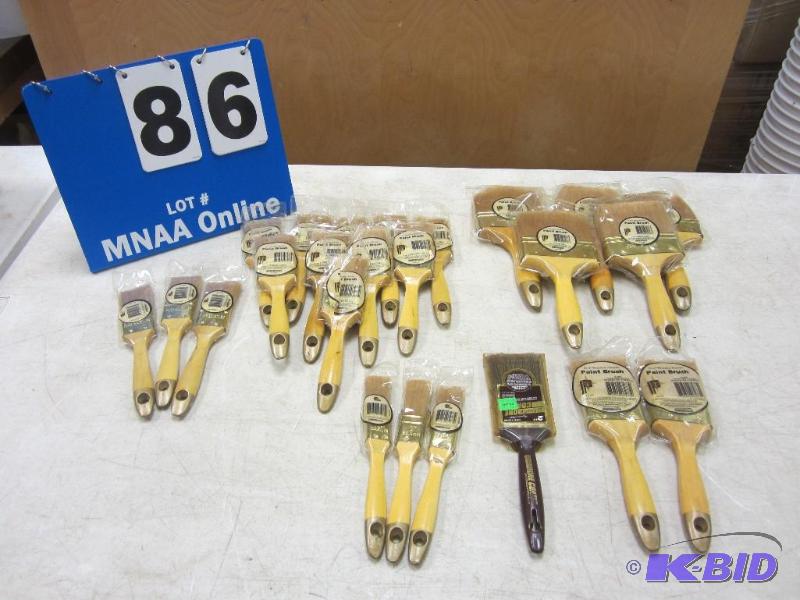 lot 00086 image: 25 New Pittsburgh Tool Paint Brushes 1 to 4