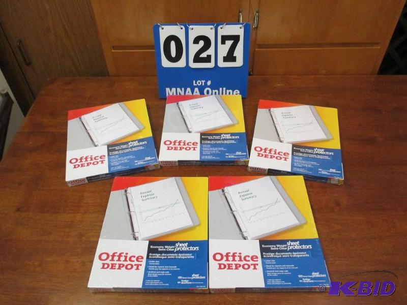 lot 27 image: 5 Packages Office Depot Sheet Protectors