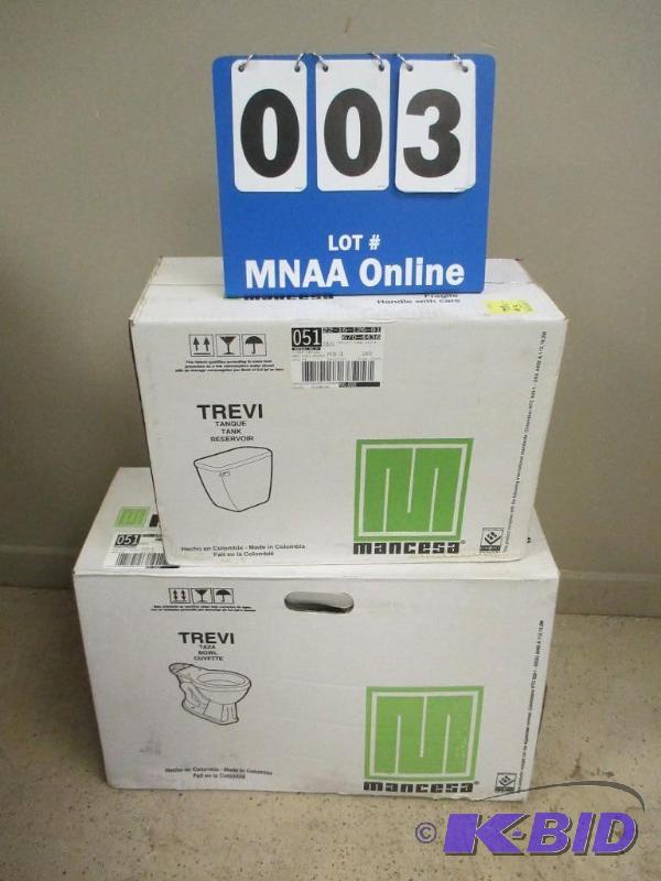 lot 3 image: Brand New Trevi Toilet Tank and Bowl