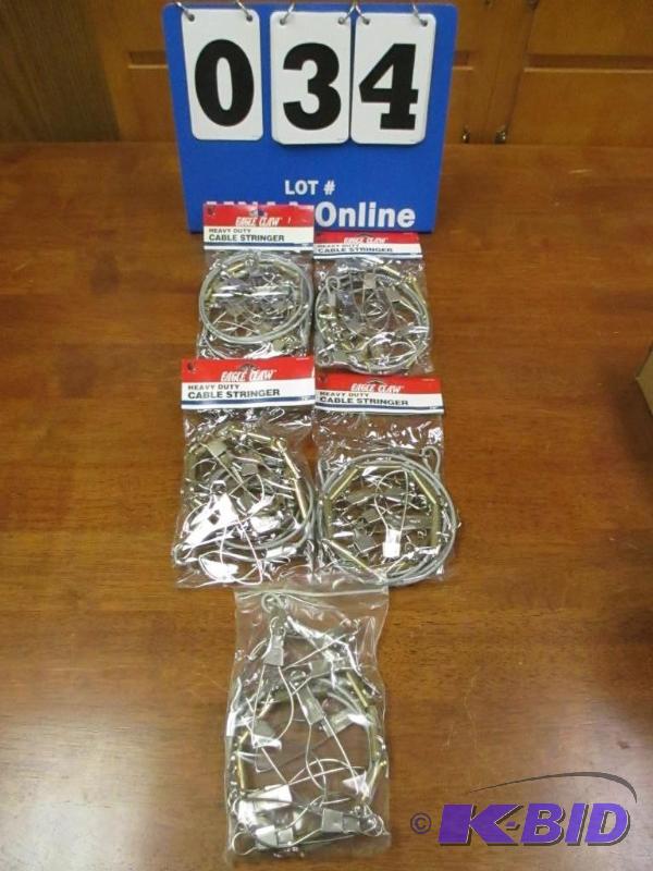 lot 34 image: 5 New Eagle Claw Heavy Duty Fish Cable Stringers