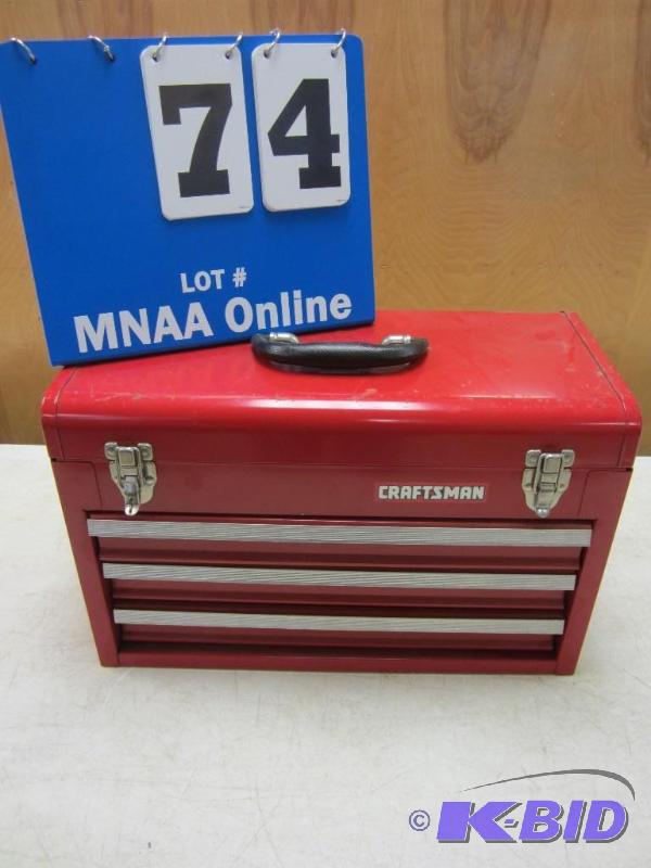 lot 74 image: Craftsman 3 Drawer Metal Tool Box
