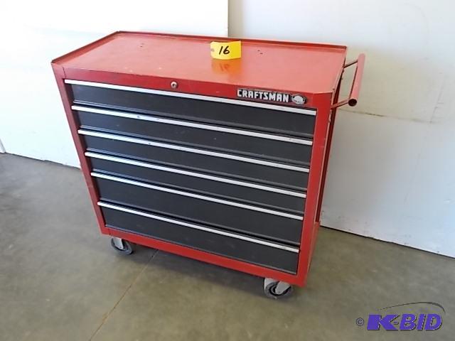 lot 16 image: Craftsman 6 Drawer Rolling Tool Chest, Ball B...