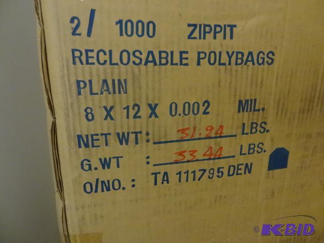 8 x 12 Super Zippit Recloseable Poly Bags. Qt...