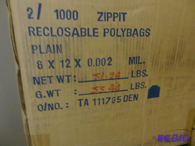 8 x 12 Super Zippit Recloseable Poly Bags. Qt...
