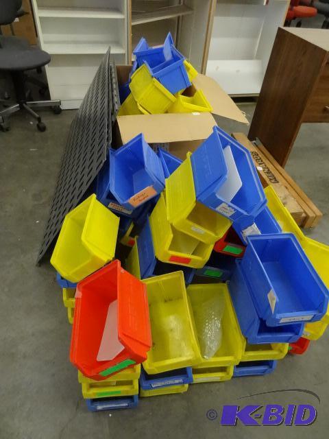 Large Quantity of Hardware Bins. 4 Metal Wall...