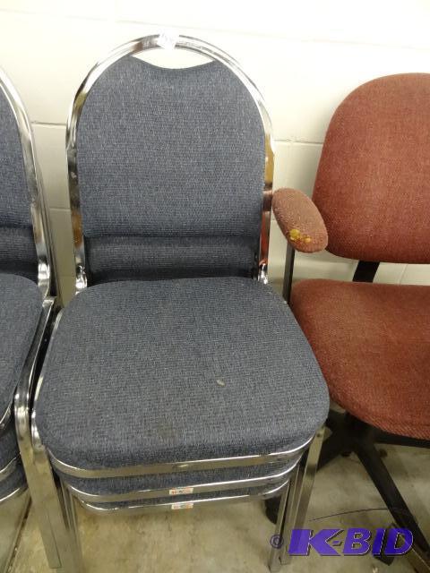 3 Metal Framed Stack-Chairs...