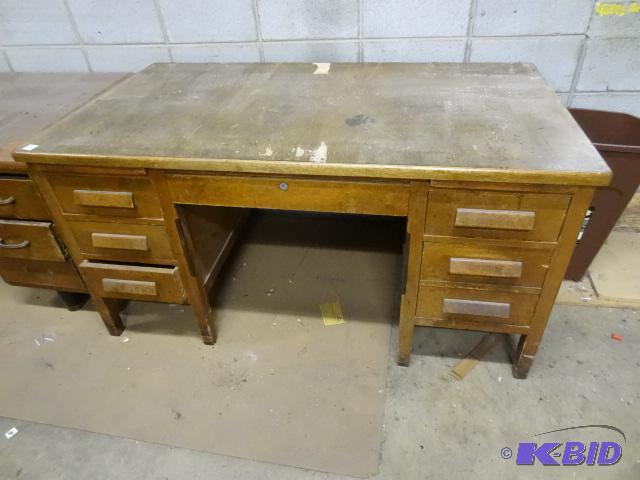 Vintage Wood Office Desk. Will Need Refinish ...