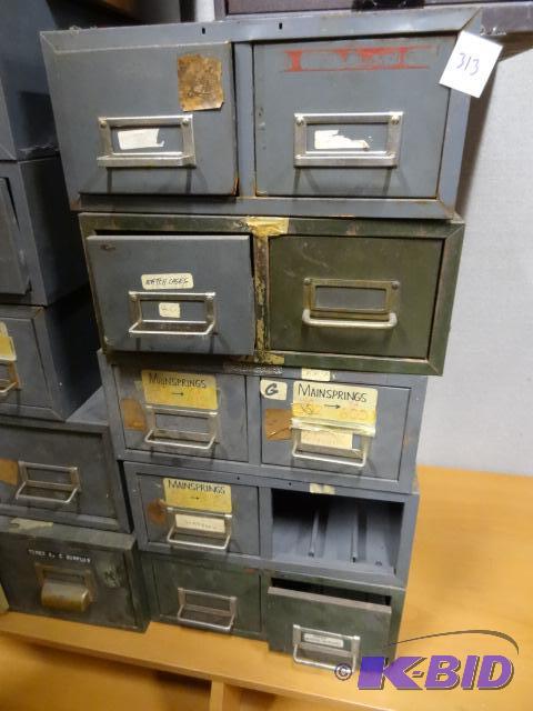 4 Index Card Cabinets. 2 Drawers Each...