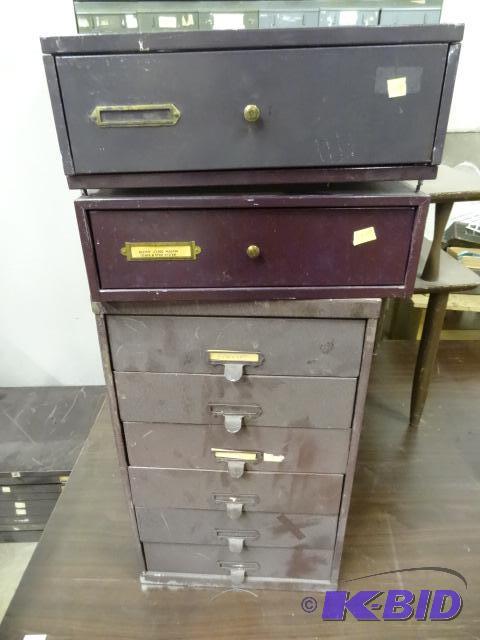 3 Metal JewelersWatchmakers Cabinets...