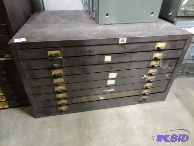 Metal Watch Makers Cabinet. 8 Drawers...