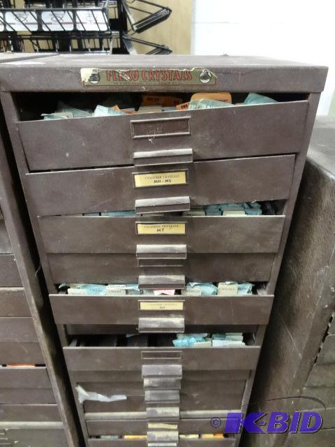 Watchmakers Cabinet with Misc. Watch Crystals...