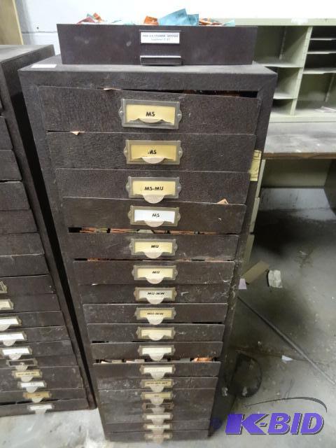 All Metal Watch Makers Cabinet with Misc. Cry...