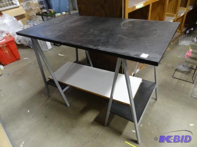 Metal Framed Table with Laminate Top. 44 x 22...