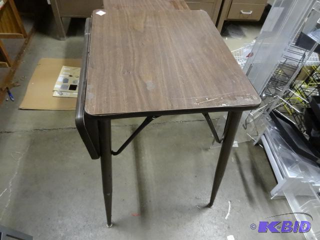 Vintage Metal Framed Table with Drop Down Sid...