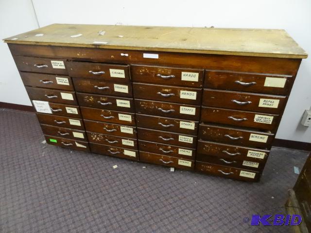 Vintage Wood Drawer Cabinet. No Contents. 28 ...
