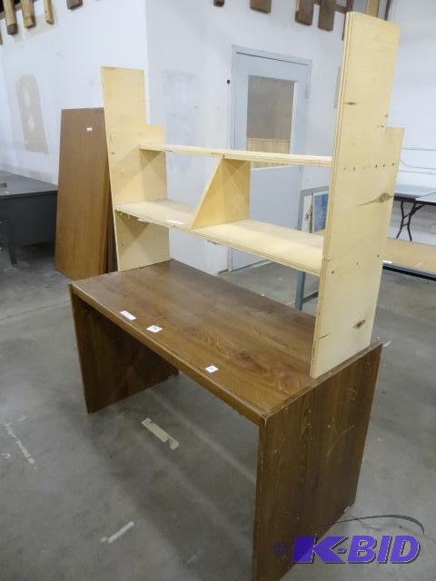Laminate Desk with Homemade Plywood Hutch. 49...