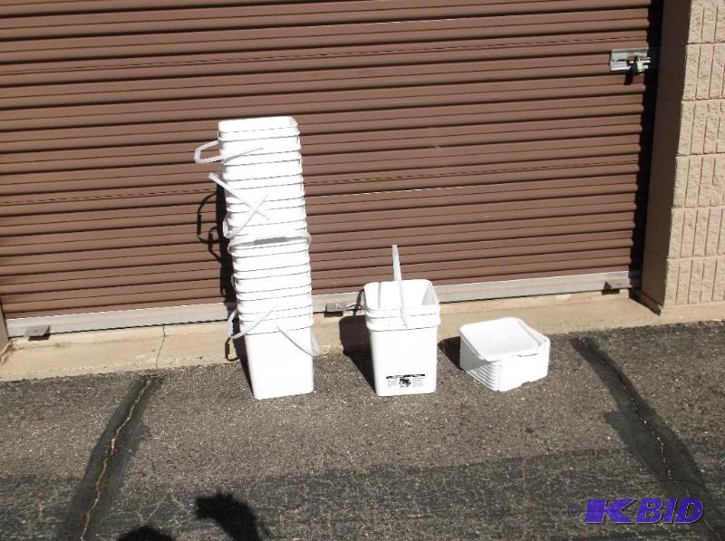 10-3 gallon square food grade pails with lids...