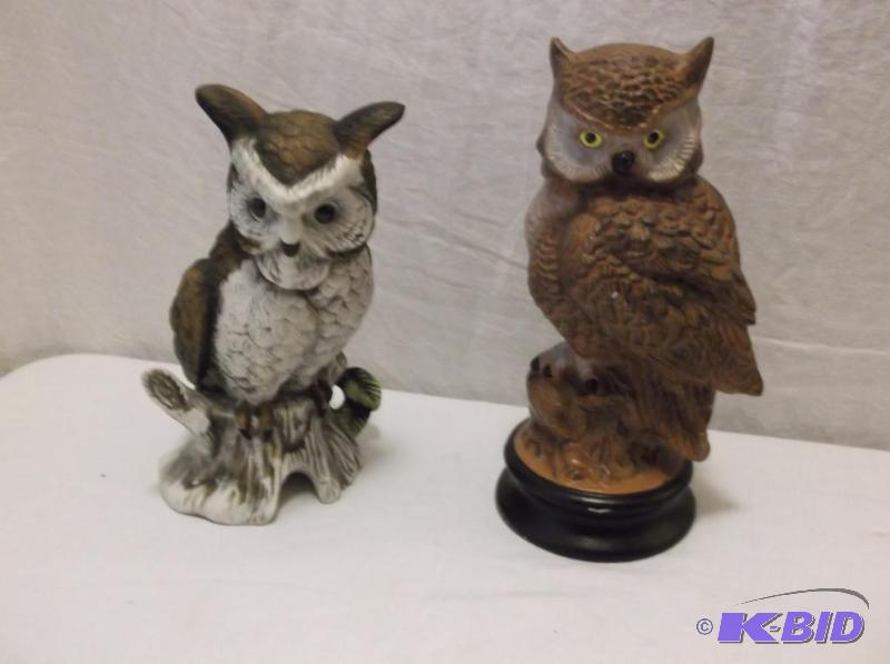 Pair of Owls measuring 10 12&quot &amp 11&...