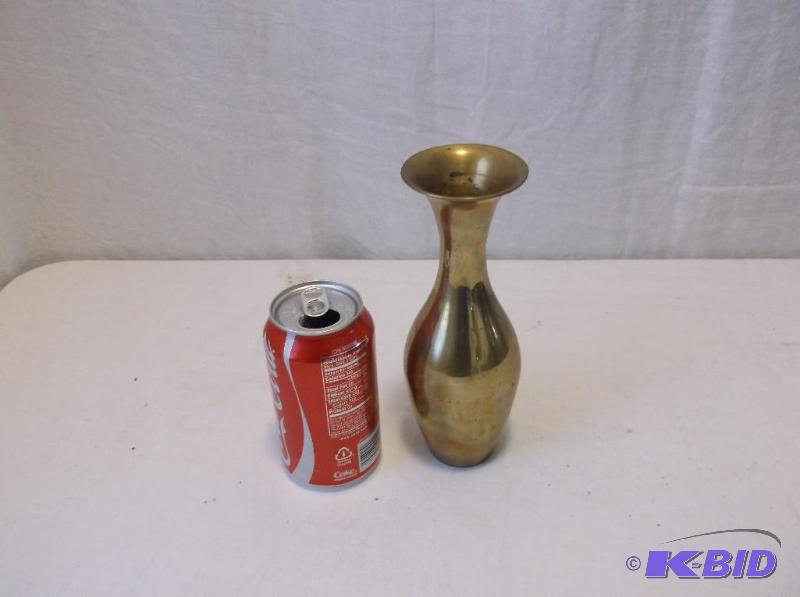 Solid brass vase made in India measuring 2 3...