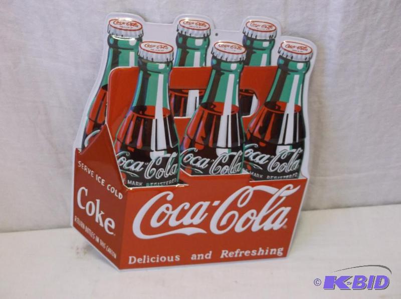 Embossed metal Coca Cola sign measuring 11 1...