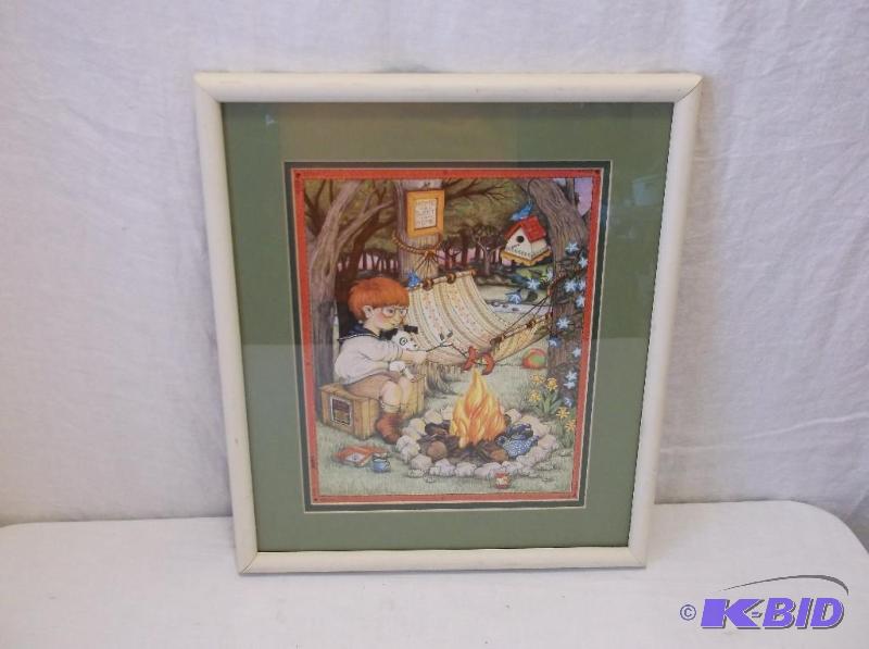 Cute framed picture measuring 14&quot W x 16...
