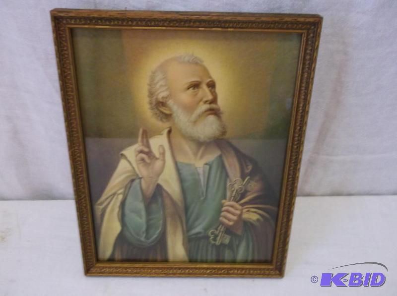 Framed religious picture measuring 7 34&quot...