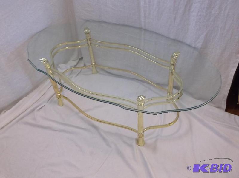 Beautiful beveld glass top heavy gold framed ...