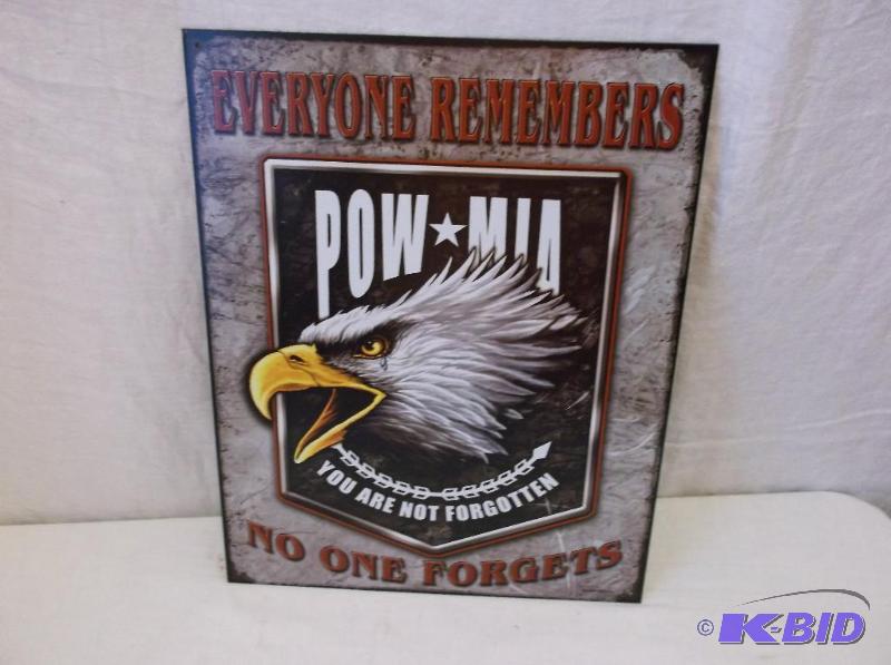 POW-MIA metal sign measuring 12 12&quot W x...